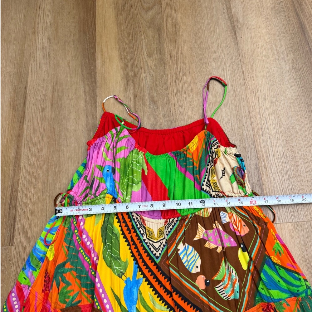 Colorful Tropical Fringe Spaghetti-Strap Sundress - Multi - Picture 9 of 9